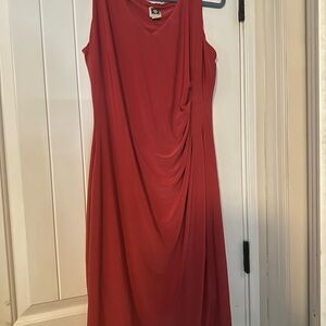 Anne Klein Red Draped Midi Dress